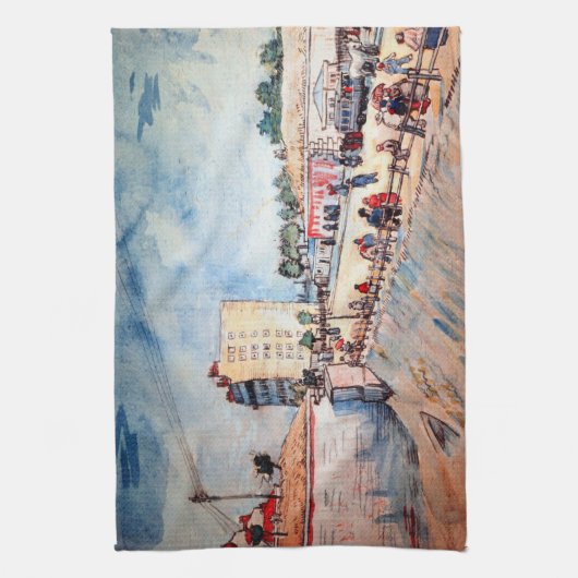 Gate in Parijs Ramparts, door Vincent van Gogh Theedoek (Verticaal)