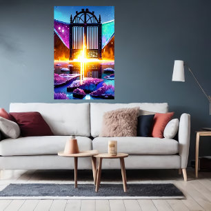 Gate naar het hiernamaals   AI Art Poster