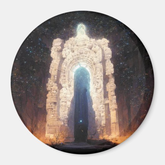 Gate to Eternity Fantasy Sci-Fi Art Button Magneet (Voorkant)