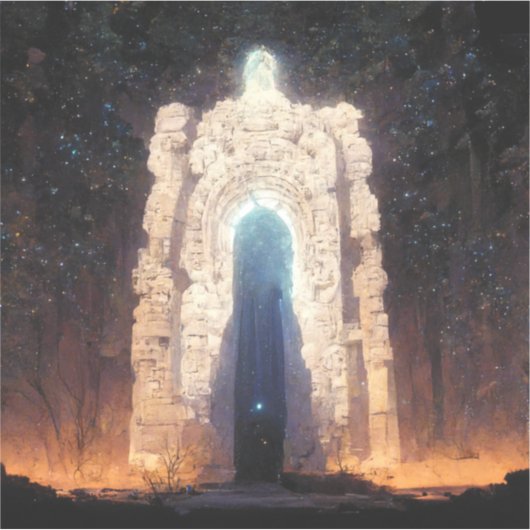 Gate to Eternity Fantasy Sci-Fi Art Sticker (Voorkant)