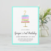 Gâteau Arc-en-Ciel | Invitation pour 2ème Annivers (Debout devant)