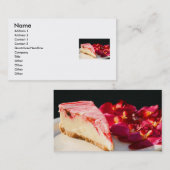 Gâteau au fromage de fraise et carte de visite (Devant / Derrière)