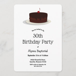 Gâteau aux cerises au chocolat  Invitation d'anniv