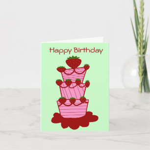 Gâteau aux fraises, Bonne carte d'anniversaire