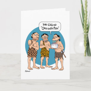 Gâteau avec carte d'anniversaire de feu