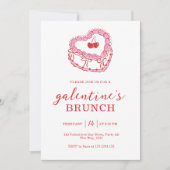 Gâteau Blanc Invitation pour un Brunch de Galentin (Devant)