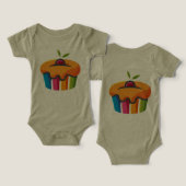 Gâteau bleu et rose Bella+Canvas bébé adorable (Design Recto & Verso)
