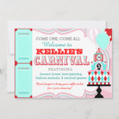 Gâteau Carnival Tente Invitation Anniversaire (Dos)