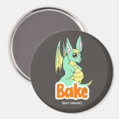 Gâteau (chat + pain) Cute Cercle et aimant Carré (Recto/Verso)