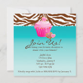 Gâteau Cupcake Chocolat Invitation Rose (Dos)