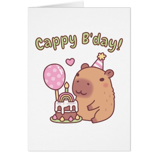 Gâteau d'anniversaire arc-en-ciel de capybara mign (Devant)