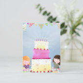 Gâteau d'anniversaire - carte postale (Debout devant)