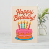 Gâteau d'anniversaire coloré avec carte des bougie (Debout devant)