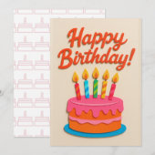 Gâteau d'anniversaire coloré avec carte des bougie (Devant / Derrière)