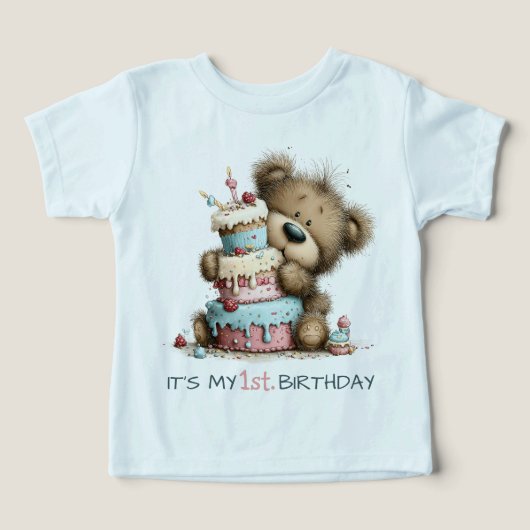 Gâteau d'anniversaire d'un ourson pour le premier (Design Recto)