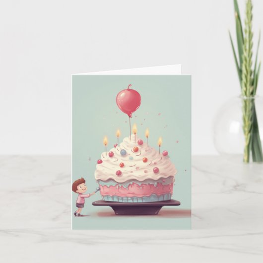 Gâteau d'anniversaire, glace, carte d'anniversaire (Devant)