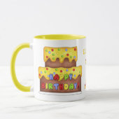 Gâteau d'anniversaire Nom personnalisé Mug (Gauche)