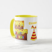 Gâteau d'anniversaire Nom personnalisé Mug (Devant gauche)