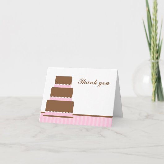 Gâteau d'anniversaire rose Merci Notes (Devant)