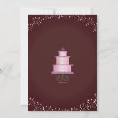 Gâteau d'anniversaire sucré Invitation à la fête d (Dos)
