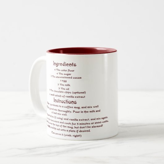 Gâteau dans une tasse (Devant gauche)