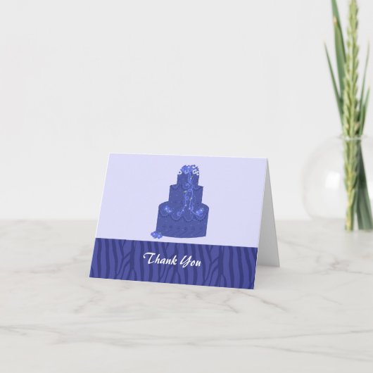 Gâteau de Mariage Bleu Royal Merci (Devant)