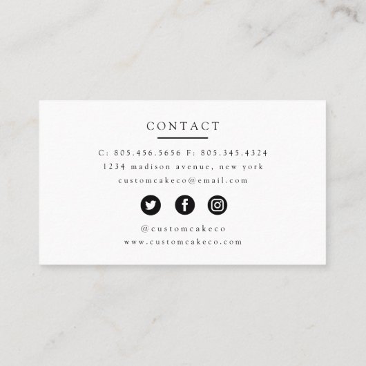 Gâteau de mélange d'aquarelle + Carte de visite de (Dos)