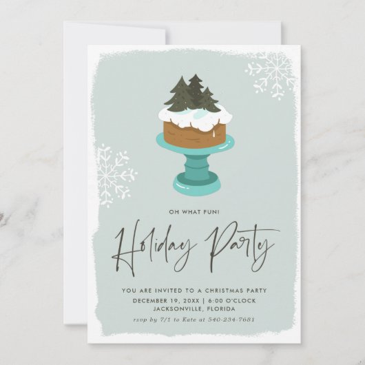Gâteau de Noël glaçé | Invitation à une fête de No (Devant)