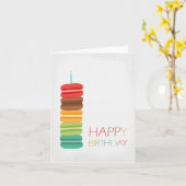 Gâteau de pile de Macaron - carte d'anniversaire (Fleur jaune)