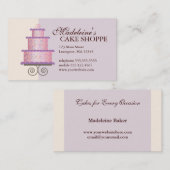 Gâteau élégant sur le carte de visite fait sur (Devant / Derrière)