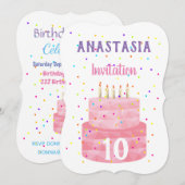 Gâteau et bougies d'anniversaire Invitation d'âge (Devant / Derrière)