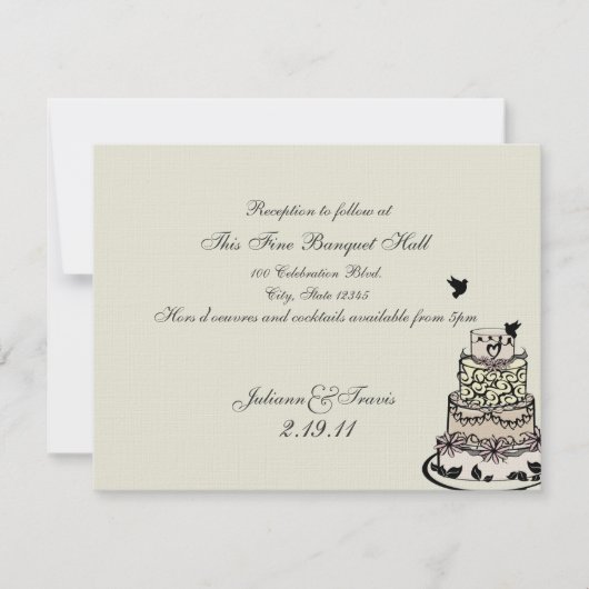 Gâteau mariage / Carte Réception (Devant)