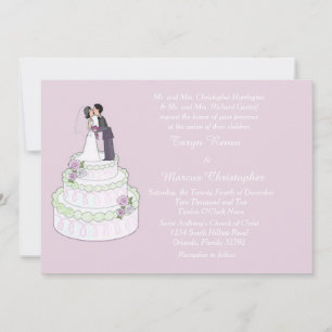 Gâteau mariage horizontal 5x7 Faire-part de mariag