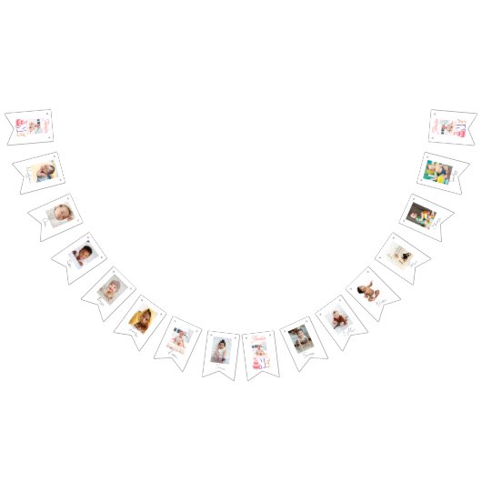 Gâteau rose 1er anniversaire 12 mois Bannière phot (Tout)