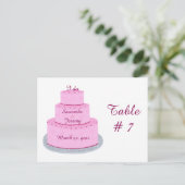 Gâteau rose avec coeur Mariage Numéro de table (Debout devant)