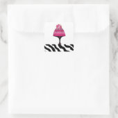 Gâteau rose design avec Sticker d'impression Zebra (Sac)