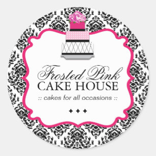 Gâteau Sassy Damask - Stickers Emballage