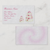Gâteau texturisé avec le carte de visite rose des (Devant / Derrière)