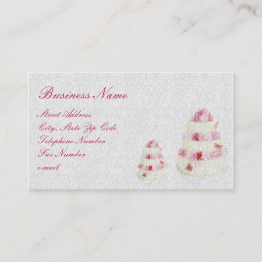 Gâteau texturisé avec le carte de visite rose des (Devant)