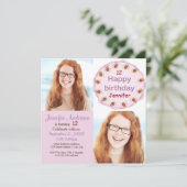 Gâteau Violet 2 Photos - Invitation d'anniversaire (Debout devant)