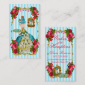 Gâteaux de bleu et carte de visite de thé de rose (Devant / Derrière)