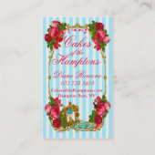 Gâteaux de bleu et carte de visite de thé de rose (Dos)