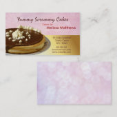 Gâteaux délicieux rouges et carte de visite jaune (Devant / Derrière)