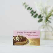 Gâteaux délicieux rouges et carte de visite jaune (Debout devant)