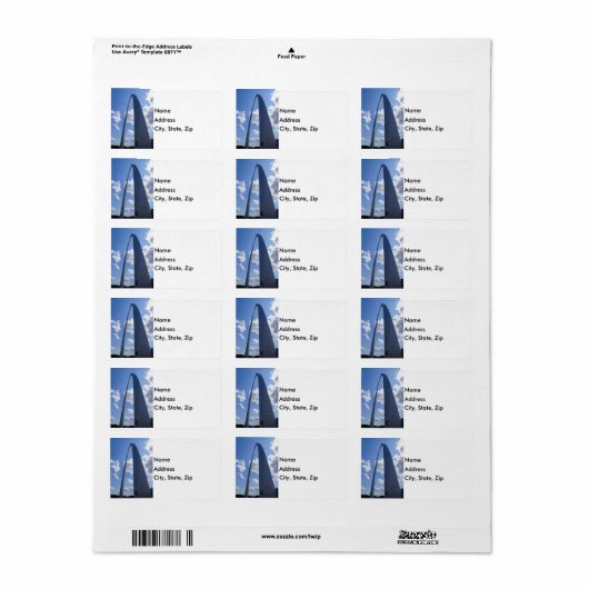 Gateway Arch Etiket (Full Sheet)