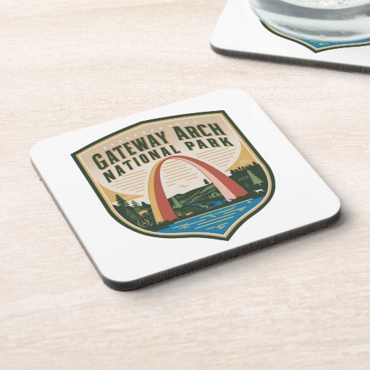 Gateway Arch National Park Badge Bier Onderzetter (Linkerzijde)