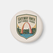 Gateway Arch National Park Badge Magneet (Voorkant)