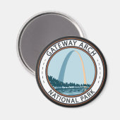 Gateway Arch National Park Badge Magneet (Voorkant / Achterkant)