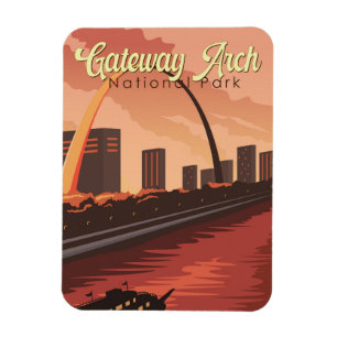 Gateway Arch National Park Illustratie Reiskunst Magneet