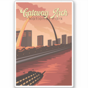Gateway Arch National Park Illustratie Reiskunst Sticker